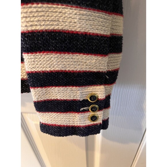 CAbi Collection Cruise Jacket Womens 6 Stripe Knit Blazer nautical preppy Sailor - Picture 6 of 11